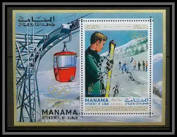 Manama - 3041/ Bloc N° 129 A Ski Jeux Olympiques (olympic Games) Sapporo 72 Overprint Rotary ** MNH  - Manama