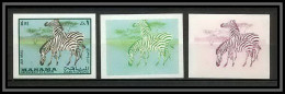 Manama - 3032/ N° 177 Zèbre Zebra Essai (proof) Non Dentelé Imperf ** MNH Animals - Autres & Non Classés