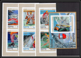 Manama - 3040z/ N° 618/623 B +129 B Jeux Olympiques Olympic Games Sapporo 72 Overprint Rotary ** MNH Non Dentelé Imperf - Rotary, Lions Club