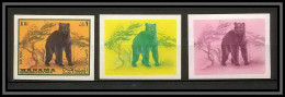 Manama - 3028/ N° 179 Ours Brown Bear Essai Color Proof Non Dentelé Imperf ** MNH  - Bears