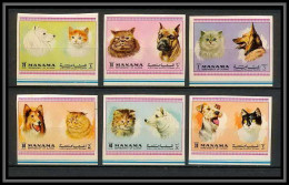 Manama - 3026c/ N° 869/874 B Chiens (chien Dog Dogs) + Chats (chat Cat Cats) ** MNH Non Dentelé Imperf ** MNH - Hauskatzen