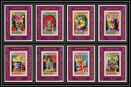 Manama - 3044/ N° 725/732 Deluxe Miniature Sheets Masques Masks ** MNH 1972 Congo Katanga Japan - Costumi