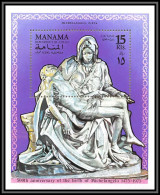 Manama - 3011/ Bloc N° 61 A Pieta Michelangelo Sculpture ** MNH 1970 - Skulpturen