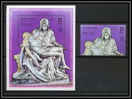 Manama - 3011a/ Bloc N° 61 A + N°283 Pieta Michelangelo Sculpture ** MNH  - Skulpturen