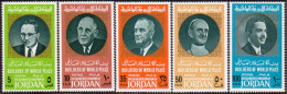 Jordanie (kingdom Of Jordan) - 3190/ Mi 638/642 A Thant De Gaulle Johnson Pope Paul VI 6 Hussain II ** MNH 1967 - De Gaulle (Generaal)