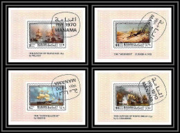 Manama - 3000/ N°677/680 Paintings Sailing Ships Deluxe Miniature Sheets Trafalgar Bateaux Napoléon Tableau (Painting) - Manama