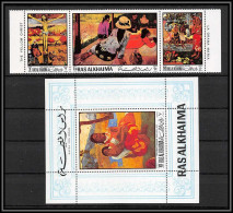 Ras Al Khaima - 511/ N° 392 / 394 A + Bloc 82 A Peinture Tableaux Paintings Gauguin Neuf ** MNH  - Ras Al-Khaimah