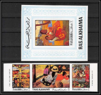 Ras Al Khaima - 512/ N° 392 / 394 B + Bloc 82 B Peinture Tableaux Paintings Gauguin Neuf ** MNH Non Dentelé Imperf - Ras Al-Khaimah