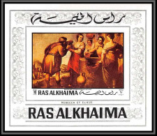 Ras Al Khaima - 510a/ Bloc N° 77 B MURILLO Peinture Paintings Éliézer Et Rébecca Christmas ** MNH Non Dentelé Imperf - Religious