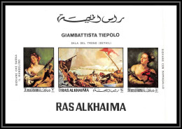 Ras Al Khaima - 507b/ N° 369/371/373 Peinture Tableaux Paintings Tiepolo Neuf ** MNH Deluxe Miniature Sheets - Religie