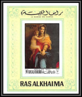 Ras Al Khaima - 501b Bloc N° 93 B Tableau Painting Del Sarto Madone Des Harpies Noel Neuf ** MNH Non Dentelé Imperf - Madones