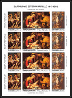 Ras Al Khaima - 510z 349/351 B Murillo Éliézer Christmas ** MNH Non Dentelé Imperf Tableau Paintings Feuille Sheet - Religie