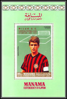 Manama - 5045/ Bloc N°106 Gianni Rivera Red Overprint Milan Ac European Champion 1969 1970 RR Football Soccer - Manama