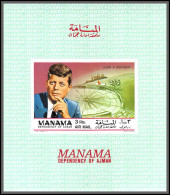 Manama - 5004c/ N°202 B Kennedy 1969 Deluxe Miniature Sheet Neuf ** MNH Non Dentelé Imperf - Manama