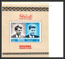 Manama - 3486d/ Bloc N°9A Kennedy 1968 Neuf ** MNH Printing Proof Essais  - Manama