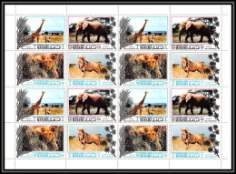 Manama - 3465c/ N°530/533 A Protection Of Animals 1971 Neuf ** MNH Girafe Giraffe Elephant Lion Gnu Feuille Sheet - Roofkatten