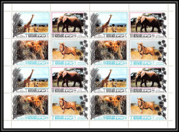 Manama - 3465c/ N°530/533 A Protection Of Animals 1971 Neuf ** MNH Girafe Giraffe Elephant Lion Gnu Feuille Sheet - Manama