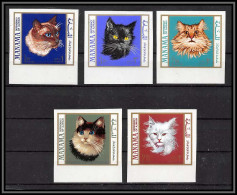 Manama - 3435/ N°107/111 B Chats Cats Neuf ** MNH 1968 Non Dentelé Imperf - Domestic Cats