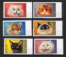 Manama - 3430/ N°585/590 B Chats Cats Non Dentelé Imperf Neuf ** MNH - Katten