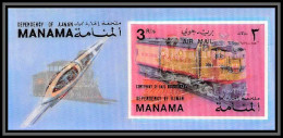 Manama - 3416/ Bloc N°178 Train Yoshitsune Usa 3d Stamps Railways Neuf ** MNH - Eisenbahnen