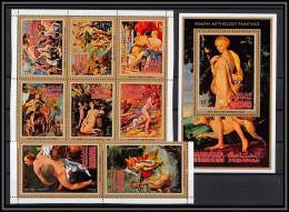 Manama - 3412d/ N°664/671 A + Bloc 134 A Moman Mythology Paintings Nus Nudes Tableau (Painting) Neuf ** MNH Rubens - Manama