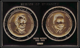 Manama - 3250 Bloc N°47 A Linclon Usa Luther King Heroes Of Humanity OR Gold Stamps ** Mnh - Manama