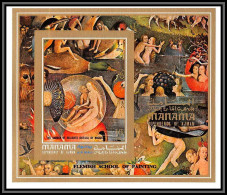 Manama - 3246e Bloc N°155 Bosch Garden Of Delights Imperf Tableaux Paintings Nus Nudes Flemish School ** Mnh  - Autres & Non Classés