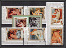Manama - 3161g/ N° 270/275 A + Bloc 60 A Renoir Nus Nudes Peinture Tableaux Paintings ** MNH Coin De Feuille - Nudes