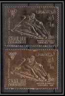 Sharjah - 2076/ N°464 A + A 464 A Ski Grenoble 1968 Timbres OR Gold Stamps Jeux Olympiques (olympic Games) Neuf ** MNH - Hiver 1968: Grenoble