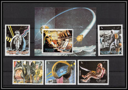 Sharjah - 2068/ N° 988/992 A + Bloc 113 A Apollo 17 Espace (space) ** MNH Astronaut Moon Earth Station 1972 - Schardscha