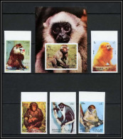 Sharjah - 2044a/ N° 1012/1016 B + Bloc 117 Singe Singes Monkeys Apes Non Dentelé Imperf ** MNH - Singes