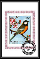 Sharjah - 2032a/ N° 1178 Mésange Charbonnière Parus Major Sparrows Oiseaux (bird Birds Oiseau) Miniature Sheet Used  - Passereaux