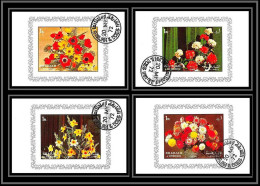 Sharjah - 2034/ N° 1216/1219 Anemones Dahlias Carnations Daffodils Fleurs Flowers Deluxe Blocs Used  - Schardscha