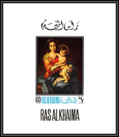 Ras Al Khaima - 744 N°271 Madonna Bartolome Esteban Christmas Paintings Tableaux Noel Deluxe Miniatur Sheet ** MNH  - Ras Al-Khaimah