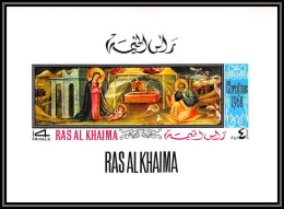 Ras Al Khaima - 742 N°275 Nativity Florentine Master Christmas Paintings Tableaux Noel Deluxe Miniatur Sheet ** MNH  - Religious