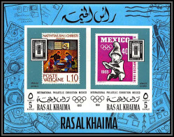 Ras Al Khaima - 737 Bloc N°70 B Efimex 68 Jeux Olympiques (olympic Games) Mexico Non Dentelé Imperf Neuf ** MNH - Ra's Al-Chaima