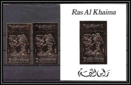 Ras Al Khaima - 679/ Bloc N° B 126 + B 707 A/B Apollo 14 Timbres OR Gold Stamps Neuf ** MNH - Ra's Al-Chaima