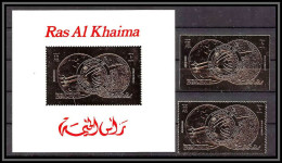 Ras Al Khaima - 664/ Bloc B 103 N° B 566 A/B Apollo 15 Timbre OR Gold Stamp Non Dentelé Imperf Espace Space Neuf ** MNH - Ras Al-Khaima