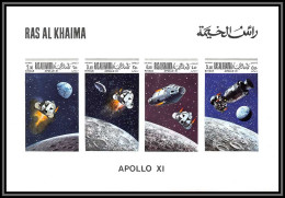 Ras Al Khaima - 648/ N°327/329/331/333 Deluxe Bloc Non Dentelé Imperf Apollo 11 Espace (space) Neuf ** MNH - Ras Al-Khaimah