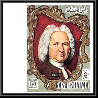 Ras Al Khaima - 603c - N° 586 B Jean-Sébastien Bach Musique (music) Non Dentelé Imperf - Ras Al-Khaimah