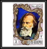 Ras Al Khaima - 599c - N° 590 B Johannes Brahms Musique (music) Non Dentelé (imperf) Bord De Feuille - Musik