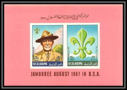 Ras Al Khaima - 588 - Bloc BF N° 34 Scouts Scouting World Scout Jamboree Idaho 1967 Non Dentelé ** MNH Imperf - Nuevos
