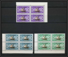 Ras Al Khaima - 577b - N° 24/26 Arab Dhow Abraham Lincoln Bateau Boat Overprint Surchargé Arabic English Bloc 4 - Ras Al-Khaima