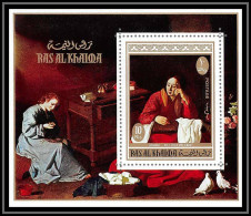 Ras Al Khaima - 561 - Bloc AD 95 A Tableau Painting Zurbarán The Virgin Mary As A Child Praying - Religie