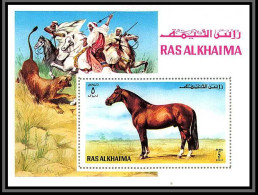 Ras Al Khaima - 550/ N° 117 A BLOC Cheval (cheveaux Horse Horses) Neuf ** MNH  - Ra's Al-Chaima