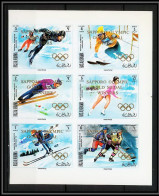 Ras Al Khaima - 549 540/545 B Jeux Olympiques Olympic Games Sapporo Japan 1972 ** MNH Overprint Non Dentelé Imperf - Hiver 1972: Sapporo