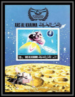 Ras Al Khaima - 527b/ Bloc N° 72 B Lunar Module Espace (space) Space Research Neuf ** MNH Blanc Non Dentelé Imperf - Asia