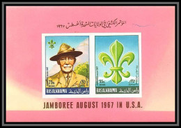 Ras Al Khaima - 588b Bloc BF N° 34 Color Error Variété Scouts World Scout Jamboree Idaho 1967 Non Dentelé ** MNH Imperf - Neufs
