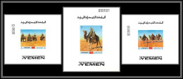 Yemen Royaume (kingdom) - 4054 N° 1012/1014 Dromedary Drivers Dromadaire ** MNH 1970 Deluxe Miniature Sheets  - Yemen