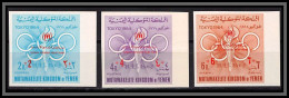 Yemen Royaume (kingdom) - 4020c N°373/375 B Jeux Olympiques Olympics Tokyo 64 ** MNH 1967 Overprint Non Dentelé Imperf - Yemen